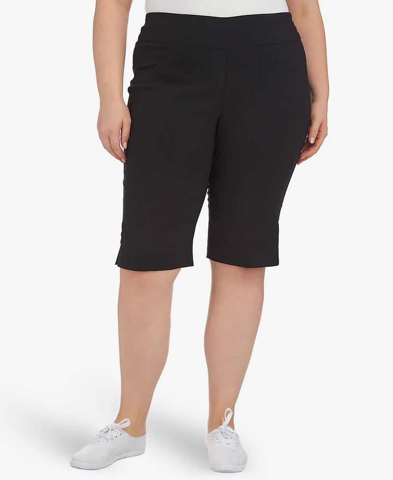 Hearts Of Palm Plus Solid Color Tech Stretch Skimmer Shorts