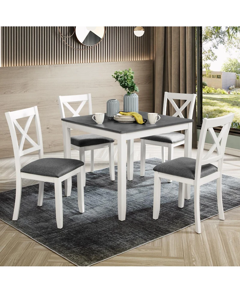 Streamdale Furniture Wooden Dining Chairs Set of 4 with Padded Seat