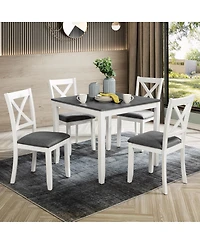 Streamdale Furniture Wooden Dining Chairs Set of 4 with Padded Seat