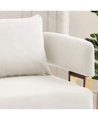 Streamdale Furniture Modern decorative chair with metal legs, velvet fleece upholstered