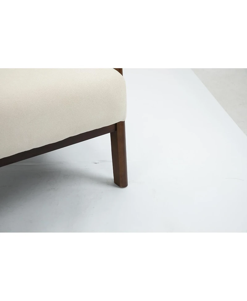 Streamdale Furniture Mid Century Modern Accent Chair with Wood Frame & Waist Cushion