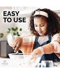 Zulay Kitchen Stainless Steel Danish Whisk for Cooking with Single Eye Dough Hook - 2 Pack