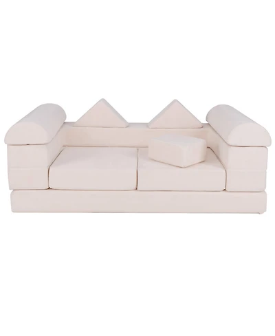 Gouun 9-Piece Climb and Crawl Foam Playset with Suede Fabric Cover