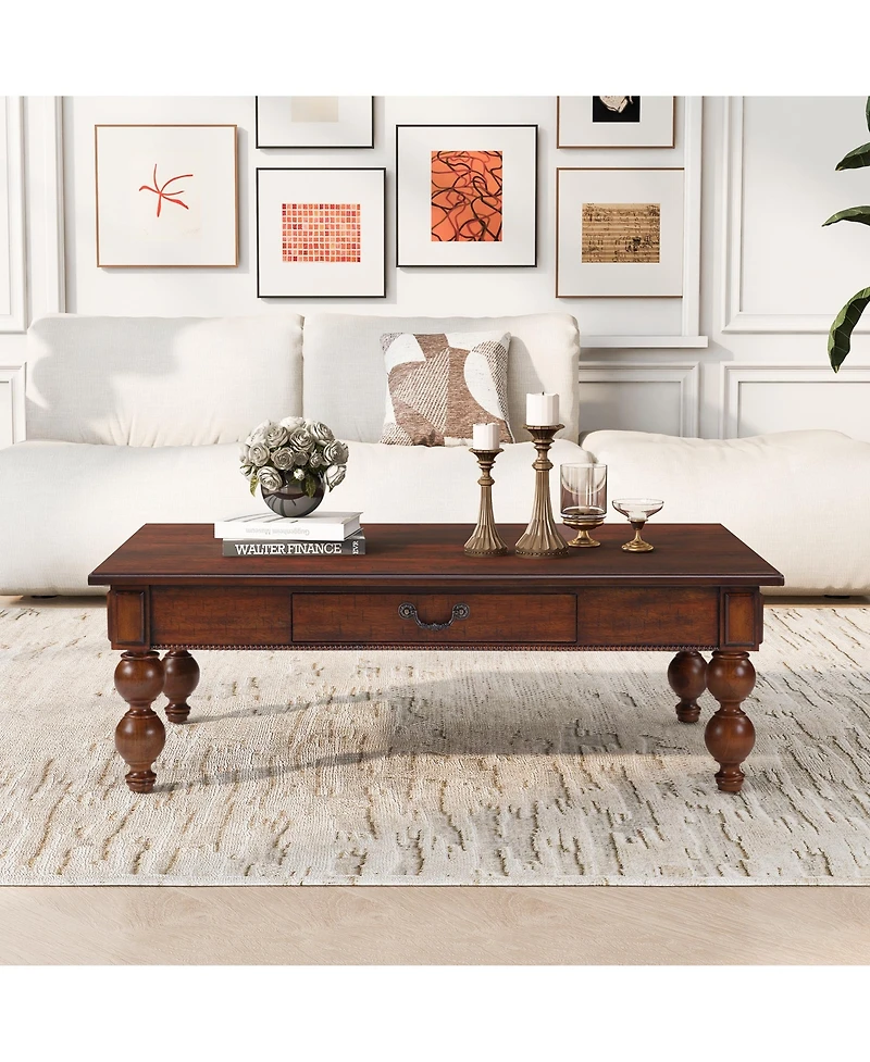 Rainsken Rectangular Wooden Coffee Table