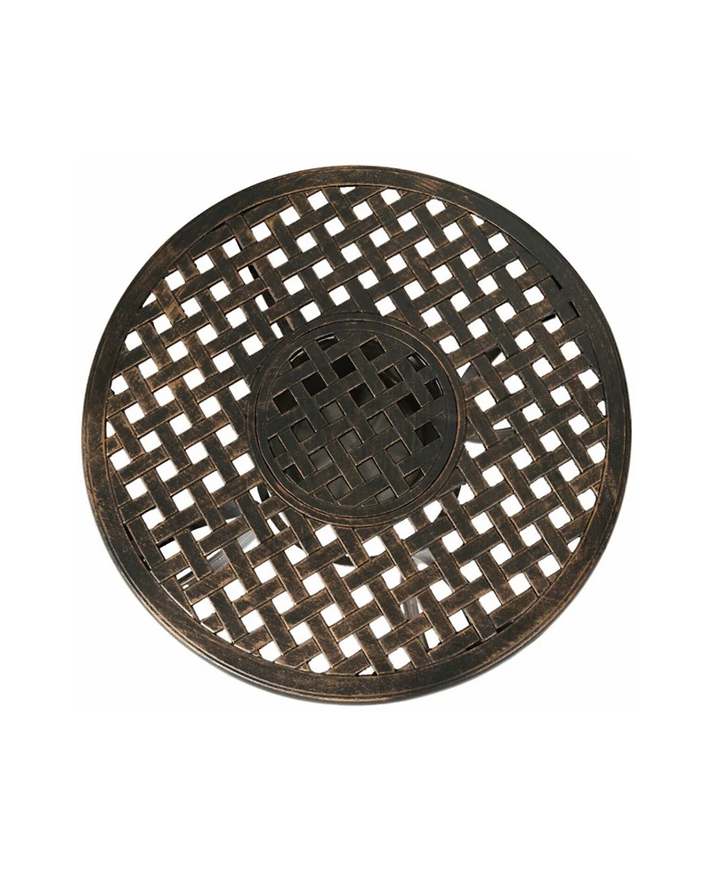 Clihome 3PCS Outdoor Cast Aluminum Bistro Set with Removable Ice Bucket & Adjustable Feet