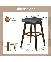 Gouun Swivel Upholstered Faux Leather Counter Height Bar Stools Set of 2