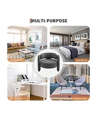 gaomon Dining Chair Office Accent Chair For Living Room Modern Chenille Boucle Accent Chair for Kitchen Dining Room