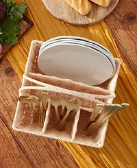 Oneida 24 Seven Outdoor Living Real Rattan Flatware Storage Caddy