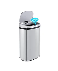 15.85 Gal./60 Liter Stainless Steel Oval Motion Sensor Trash Can for Kitchen