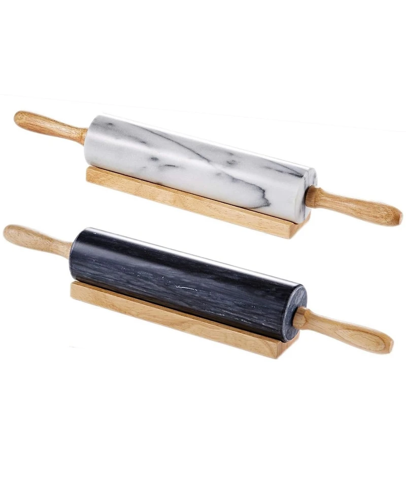 Artifacts Trading Company Marble Rolling Pin with Wooden Handle