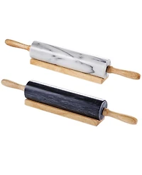 Artifacts Trading Company Marble Rolling Pin with Wooden Handle