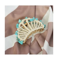 Headbands of Hope Women's Raffia Seashell Hair Claw Clip - Teal
