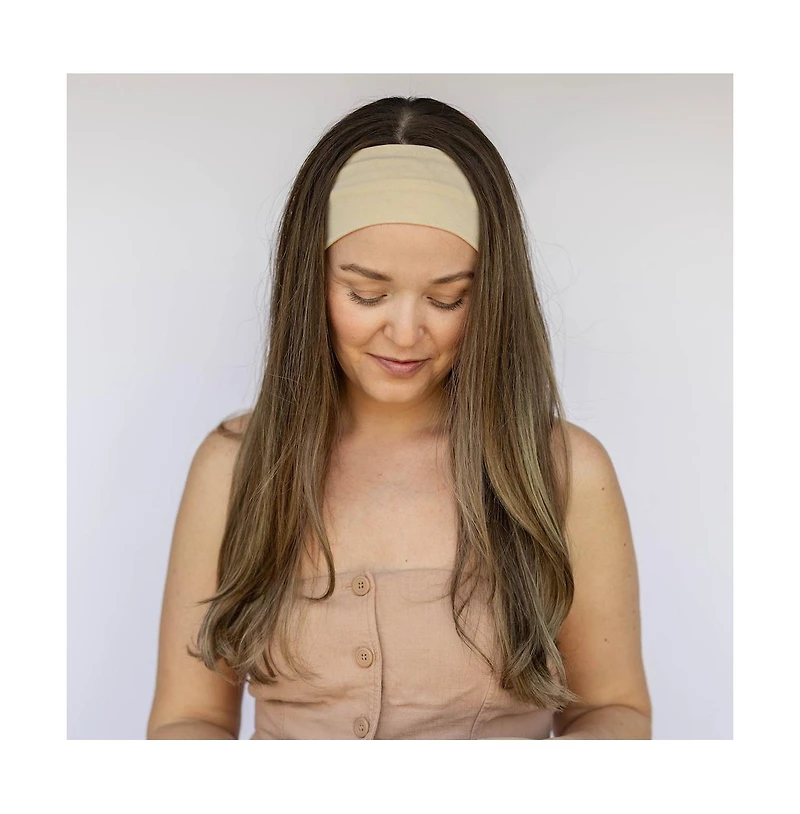 Headbands of Hope Women's Wide Headwrap Set of 3 - Black + Brown + Beige
