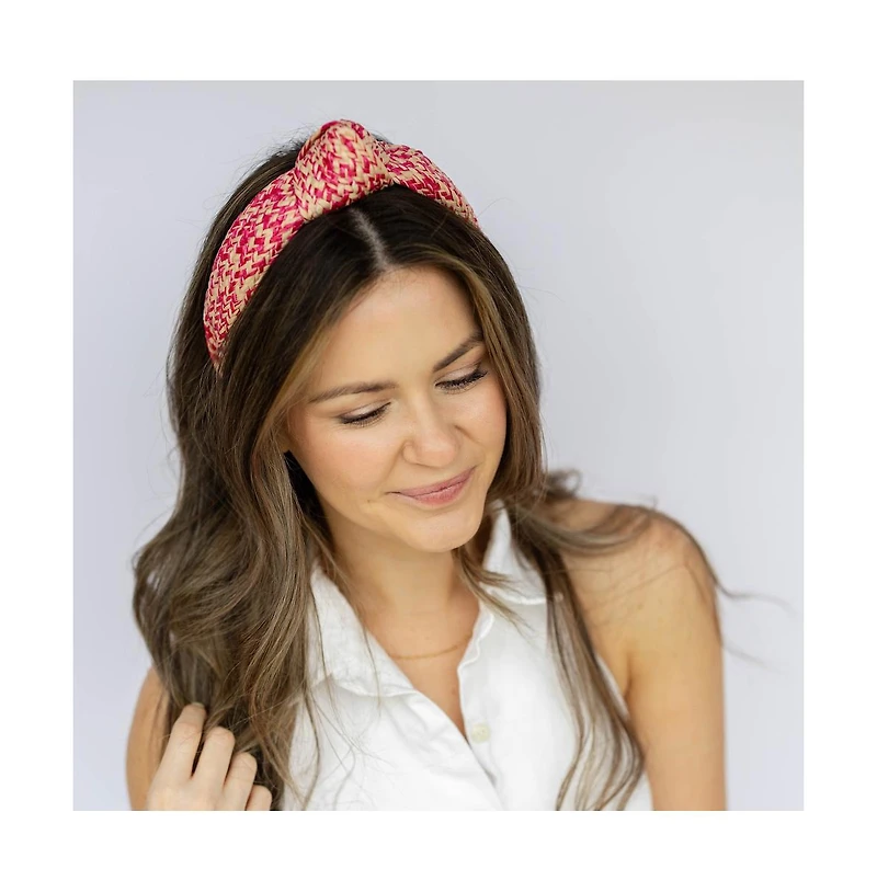 Headbands of Hope Women's Raffia Top Knot Headband - Pink