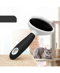 Aronkl Steel Pin & Nylon Bristle Pet Brush for Dogs & Cats