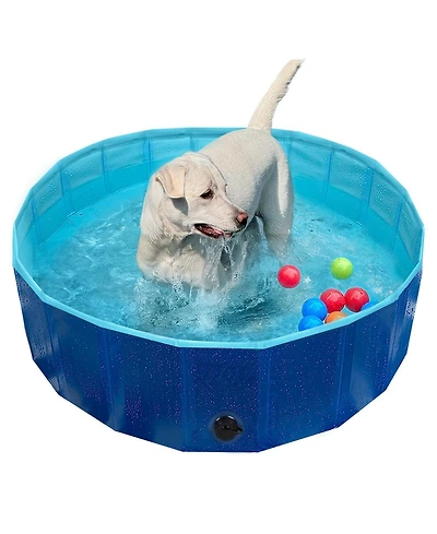 Aronkl Foldable Collapsible Dog Pool with Non Slip Base
