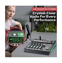 Pyle 8-Ch. Audio Sound Mixer - Bluetooth Studio Mixer - Dj Controller Audio Mixing Console