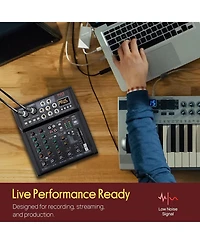 Pyle 6-Channel Bluetooth Studio Mixer with Dsp Effects