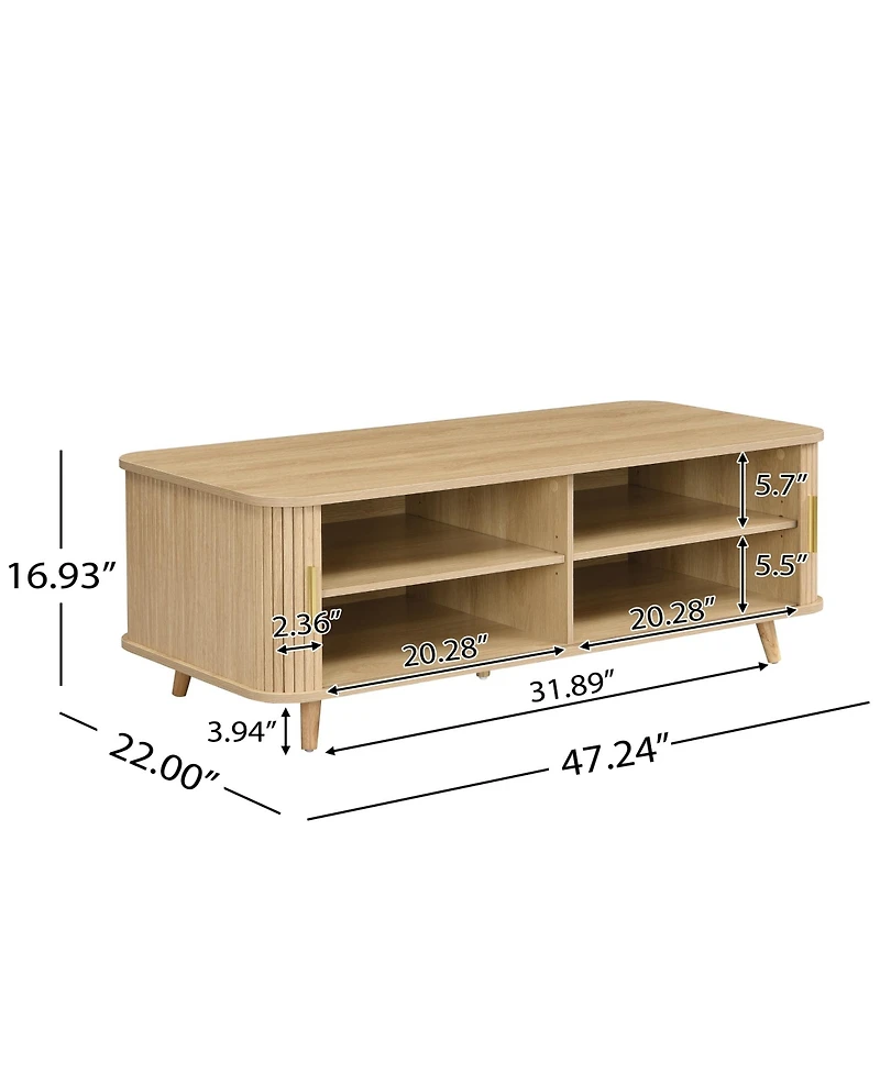 Rainsken Modern Mid-Century Coffee Table with Storage