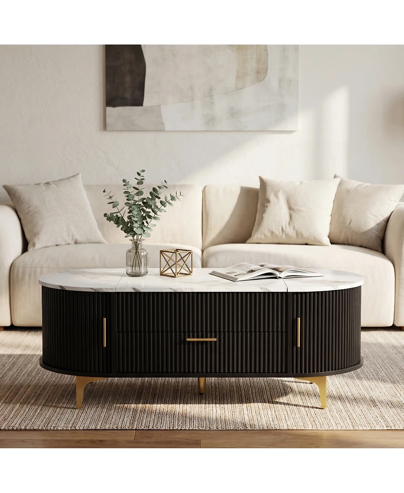 Rainsken Oval Lift-Top Coffee Table