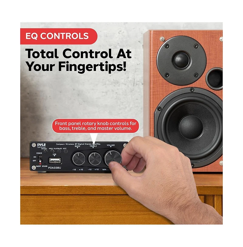 Pyle 2.1 Ch Compact Bluetooth Stereo Power Amplifier System