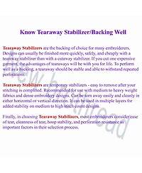 Gnuadz Away Machine Embroidery Stabilizer Backing Precut Medium Weight Fits Hoops Precut