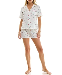 Roudelain Women's Short-Sleeve Top and Pull-On Shorts, 2Pc Set