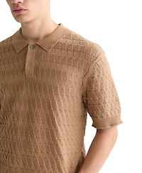 Scotch & Soda Men's Regular-Fit Pointelle Knitted Polo Shirt