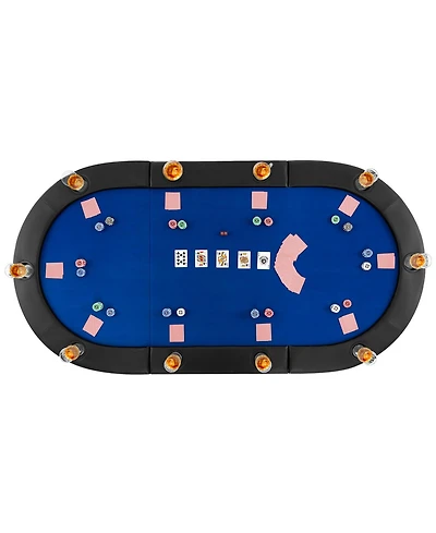 Slickblue Foldable Poker Table Top 84 x 42 Inch for 10 Players Padded