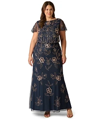 Adrianna Papell Plus Beaded Blouson Dress