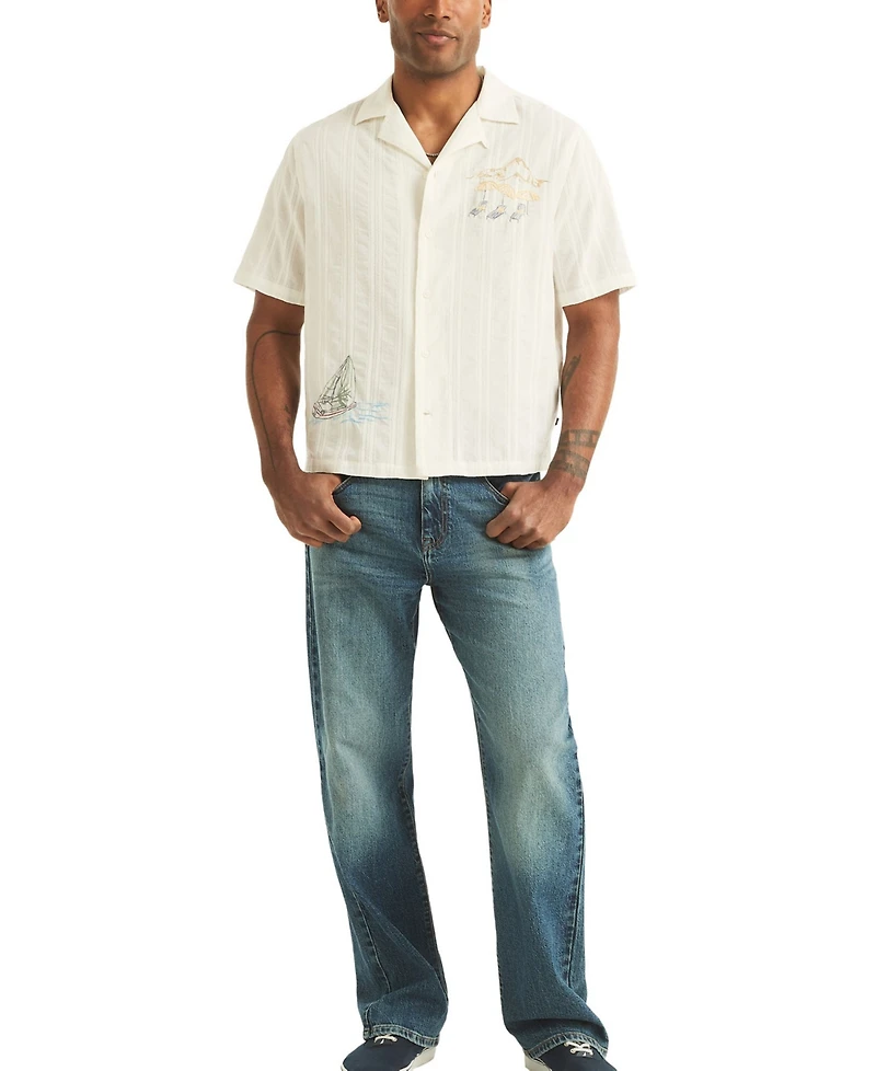 Nautica Men's Short-Sleeve Camp Collar Shirt
