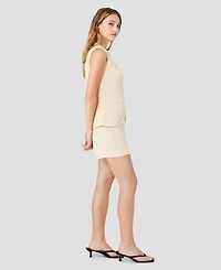 French Connection Women's Mozart Crochet Texture V-Neck Vest