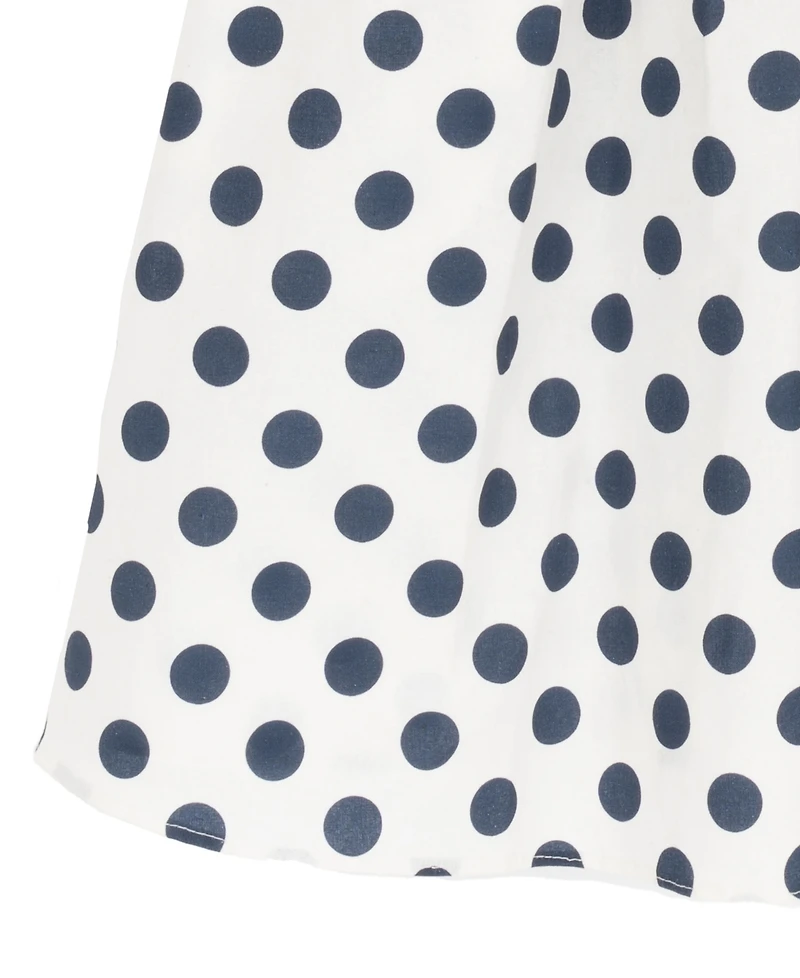 Rare Editions Girls' 7-16 Knit Ponte To Polka Dot Dropwaist Short Dress