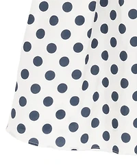 Rare Editions Girls' 7-16 Knit Ponte To Polka Dot Dropwaist Short Dress