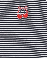 Tween Diva Girls' 7-16 Embroidered Graphic Striped Tank, Woven Skort and Ribbon, 3-Piece Set