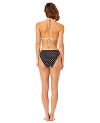 CeCe Women's Reversible V-Neck Halter Triangle Bikini Top