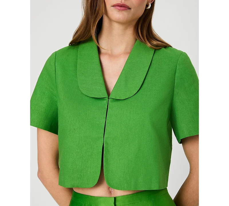 French Connection Women's Short-Sleeve Collared Top