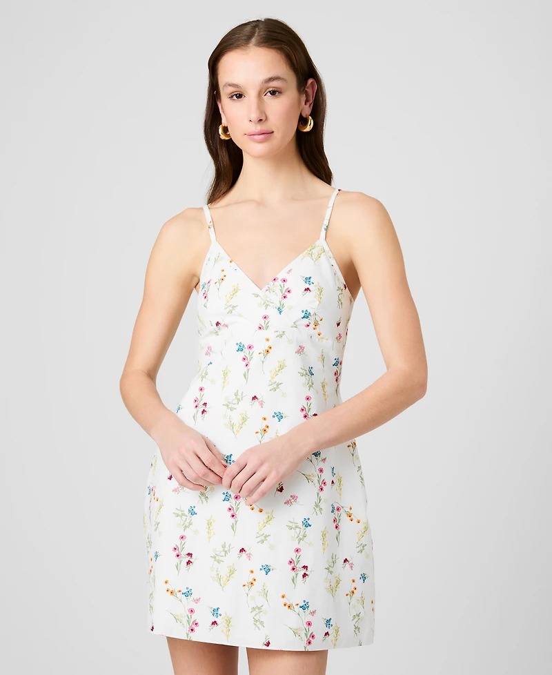 French Connection Women's Floral Print V-Neck Mini Dress
