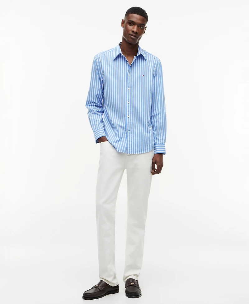 Tommy Hilfiger Men's Flex Poplin Stripe Shirt