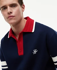 Tommy Hilfiger Men's Knitted Short-Sleeve Boxy Polo Sweater