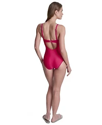 Dkny Women's Keyhole Twist Tummy Control One-Piece Swimsuit