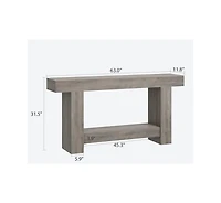gaomon 63'' Farmhouse 2-Tier Entryway Console Table with Open Storage - Long Sofa Accent Table for Entrance
