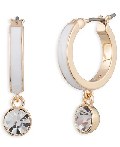 Givenchy Color Crystal & Inlay Hoop Earrings
