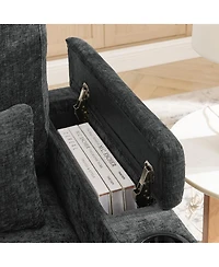 Streamdale Furniture Recliner Sofa with Usb, Stand, Storage Ottoman