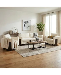Streamdale Furniture Cloud Sofa Set with Rubberwood Legs