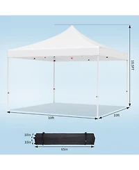 Homfan 10x10 Ft Heavy-Duty Pop-Up Canopy Tent with Roller Bag, 1-Minute Setup Upf 50+ Waterproof Outdoor Sun Shade for Beach, Market and Patio
