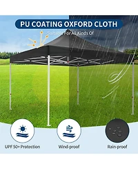 Homfan 10x10 Ft Heavy-Duty Pop-Up Canopy Tent with Roller Bag, 1-Minute Setup Upf 50+ Waterproof Outdoor Sun Shade for Beach, Market and Patio