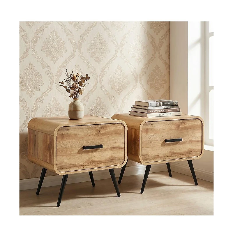 New Classic Furniture Rowan Wood 1-Drawer End Table (Set of 2)