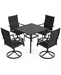 Slickblue Outdoor Dining Set 5 Piece with 4 Swivel Chairs and Table