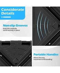 Gouun Weighted Offset Umbrella Base with Fillable Hdpe Tank Cross Bracket and Cut-Out Handles